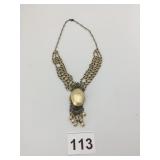 VINTAGE CHOKER LENGTH NECKLACE FILIGREE SETTING