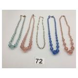 BEADED NECKLACES MONET PALE BLUE LIGHT PINK BLUE