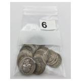 (20) US WASHINGTON QUARTERS, 90% SILVER, ASSORTED