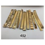 ASSORTED GOLD-TONE EXPANSION WATCH BANDS, VARIOUS