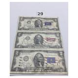 US TWO DOLLAR BILLS, 1976 SERIES, BICENTENNIAL