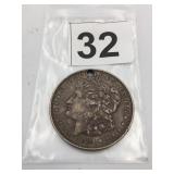 1921 P MORGAN SILVER DOLLAR, DRILLED FOR PENDANT.