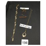 GOLD-FILLED JEWELRY LOT, FAUX PEARL NECKLACE,