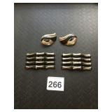 VTG TRIFARI GOLD-TONE BAMBOO DESIGN CLIP EARRINGS
