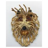 LARGE PIN GOLD TONE ANIMAL FACE COULD BE DOG