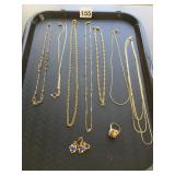 ASSORTED GOLD-TONE JEWELRY LOT, INCLUDES