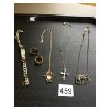 VTG JEWELRY LOT, INCLUDES ID BRACELET, TWO PLAIN