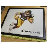 PITTSBURGH STEELERS FRAMED PRINT, FOOTBALL PLAYER
