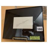 MICKEY MANTLE AUTOGRAPHED INDEX CARD, FRAMED