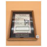 TED WILLIAMS FRAMED MEMORABILIA, GLOBAL AUTHENTIC