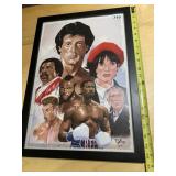 R SANTIAGO SIGNED ROCKY CREED FRANCHISE PRINT,