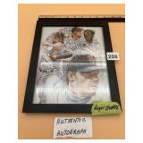 ROGER CLEMENS AUTOGRAPHED FRAMED BASEBALL PRINT,