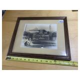 LES BINK FRAMED PHOTOGRAPH, VTG BASEBALL STADIUM
