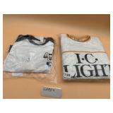 I.C. LIGHT T-SHIRTS (2), GRAPHIC PRINT, SIZE