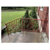WROUGHT IRON HAND RAIL PAINTED RED 2 SECTIONS 91'
