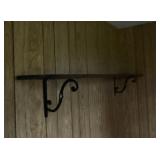 5' WALL SHELF W/ IRON BRACKETS