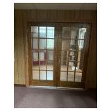 15 PANEL WOOD AND GLASS FRENCH DOORS 36.6' DOOR -