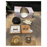 ASSORTED HOME DECOR W/ WOOD STAND, CERAMIC
