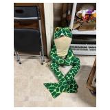 LARGE PLUSH FROG TOY, GREEN AND YELLOW SPOTTED