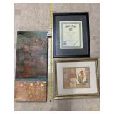 ABSTRACT TEXTURED CANVAS ART, FRAMED BOTANICAL