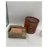DORAL METAL TOBACCO TIN, UNION LEADER SMOKING