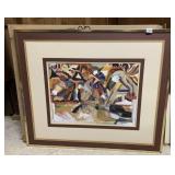 FRAMED SOTOS ABSTRACT MIXED MEDIA  ART, FRAMED