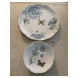 DECORATIVE PLATES, FLORAL & BUTTERFLY MOTIF,