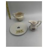 ASSORTED CERAMIC PITCHERS W/ FLORAL DECOR, ONE