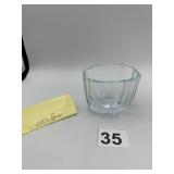 ORREFORS CRYSTAL FACETED BOWL.