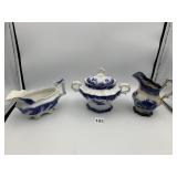 CROWN STAFFORDSHIRE BLUE & WHITE TRANSFERWARE