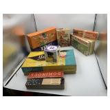ASSORTED BOARD GAMES, CARD GAMES, DOMINOES, AND