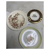 WOODS IVORY WARE FLORAL PLATE, CROWN POTTERY