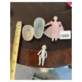 ASSORTED MINIATURE PORCELAIN DOLLS W/ FABRIC