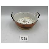 CERAMIC BOWL W/ HANDLES, LANDSCAPE DECORATION,