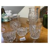 ASSORTED PRESSED GLASSWARE, INCL VASE, TUMBLER,