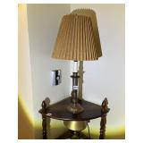 METAL TABLE LAMP, PATINATED FINISH, PLEATED