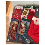 ASSORTED CHRISTMAS STOCKINGS, NEEDLEPOINT, DOG
