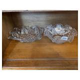 PRESSED GLASS SERVING BOWLS, INTRICATE PATTERNS