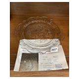 MCKEE GLASBAKE ROCK CRYSTAL DINNER PLATE,