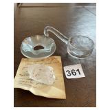 CLEAR GLASS RING DISH, GLASS LADLE, NATURAL