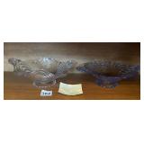 CAMBRIDGE CAPRICE GLASS DISHES, BLUE & CLEAR,