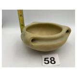ROOKWOOD POTTERY BOWL, MATTE YELLOW GLAZE, DOUBLE