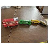 ASSORTED TOY VEHICLES, DOUBLE-DECKER BUS, SCHOOL
