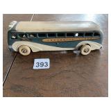 ARCADE GREYHOUND LINES TOY BUS, VTG DIE-CAST,