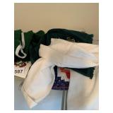 ASSORTED FABRICS, RED, GREEN, WHITE, POSSIBLY
