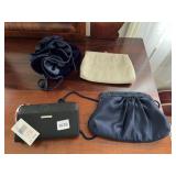 EASY SPIRIT WALLET, NAVY VELVET DRAWSTRING POUCH,