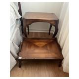 WOODEN SIDE TABLE, NESTING lap tray, CABRIOLE