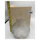 FROSTED ETCHED GLASS LAMP SHADE, FLORAL PATTERN,