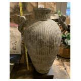 LARGE DECORATIVE URN VASE, METAL CONSTRUCTION,
