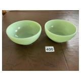 FIRE-KING JADEITE MILK GLASS BOWLS, PR.